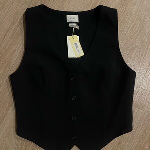 Aritzia Wilfred Black Button-Up Vest